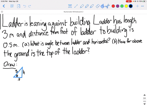 a-ladder-is-leaning-against-a-building-the-ladder-has-a-length-of-3-mathrmm-and-the-foot-of-the-ladd