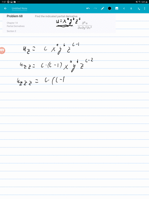 find-the-indicated-partial-derivative-uxa-yb_z-c-quad-fracpartial6-upartial-x-partial-y2-partial-z3