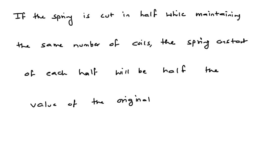 SOLVEDA spring is cut in half. Is the spring constant of each half