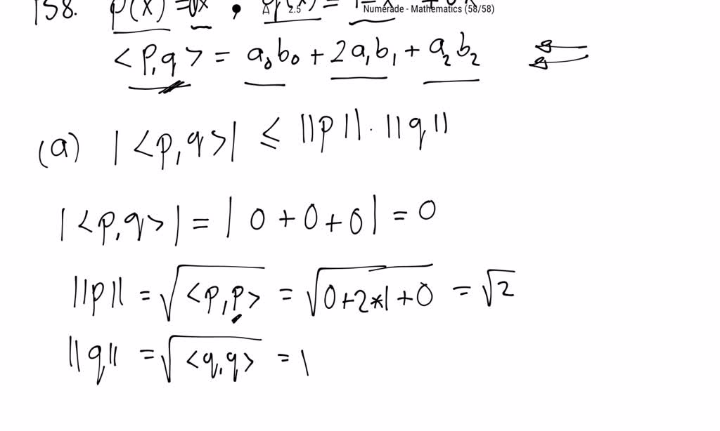 SOLVED:Verify (a) the Cauchy-Schwarz Inequality and (b) the Triangle ...