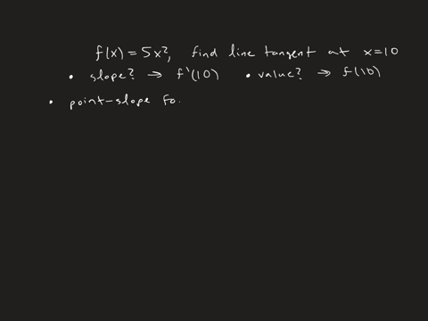 find-the-equation-of-the-line-tangent-to-the-function-at-the-given-pointfx5-x2-at-x10