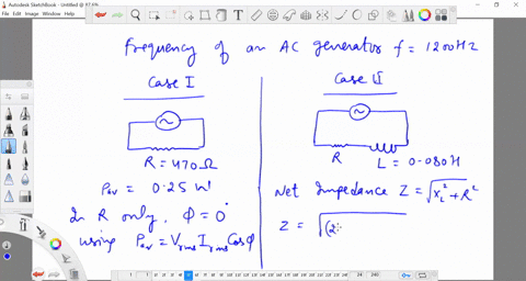 an-ac-generator-has-a-frequency-of-1200-mathrmhz-and-a-constant-rms-voltage-when-a-470-omega-resisto