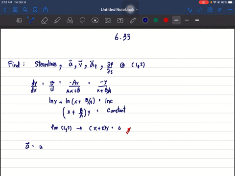 the-velocity-field-in-a-two-dimensional-steady-inviscid-flow-field-in-the-horizontal-x-y-plane-is-gi