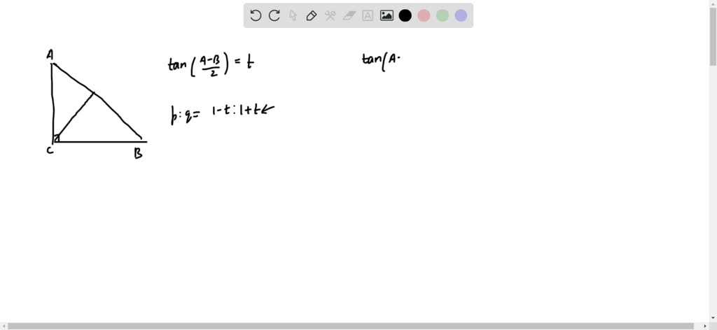 SOLVED:In a right angled triangle A B C, the bisector of the right ...