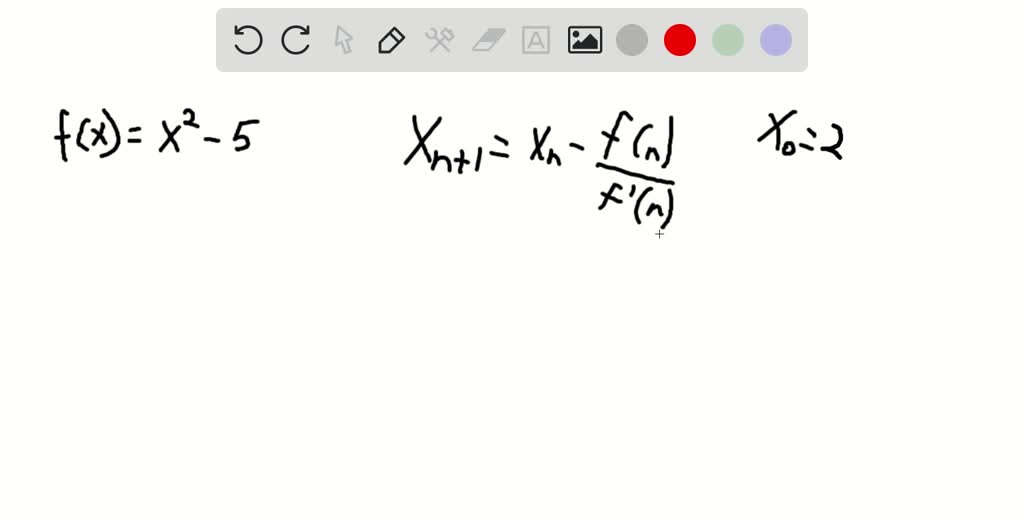 Solved Give The Formula For Newtons Method For The Function F X X 2 5