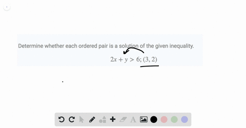 determine-whether-each-ordered-pair-is-a-solution-of-the-given-inequality-2-xy6-32