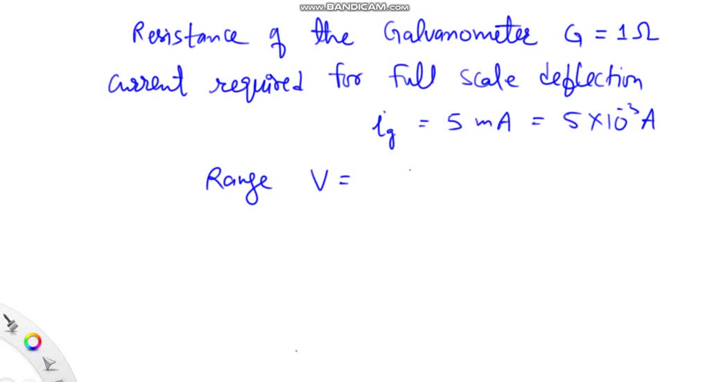 SOLVED:The full scale deflection current of a galvanometer of ...