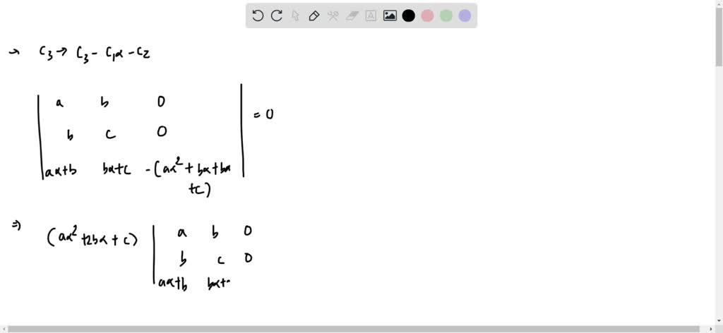 SOLVED:The Determinant | A B A α+b B C B α+c A α+b B α+c 0 | Is Equal ...