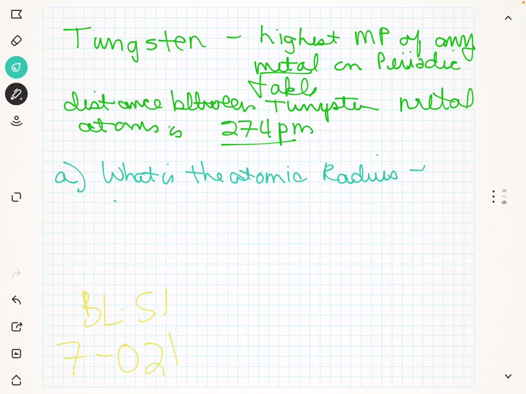 SOLVED Tungsten has the highest melting point of any metal in the