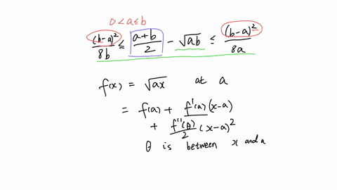 if-0a-leq-b-shew-that-frac18-cdot-fracb-a2b-leq-fracab2-sqrta-b-leq-frac18-cdot-fracb-a2a