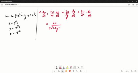 use-an-appropriate-form-of-the-chain-rule-to-find-d-w-d-t-wln-left3-x2-2-y4-z3right-xt1-2-yt2-3-zt-5
