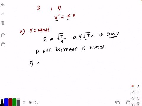 d-alpha-fracsqrttn-propto-v-sqrtt-eta-propto-sqrtt-a-d-will-increase-mathrmn-times-eta-will-remain-c