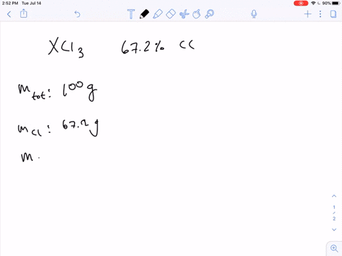 analysis-of-a-metal-chloride-mathrmxcl_3-shows-that-it-contains-672-percent-cl-by-mass-calculate-the