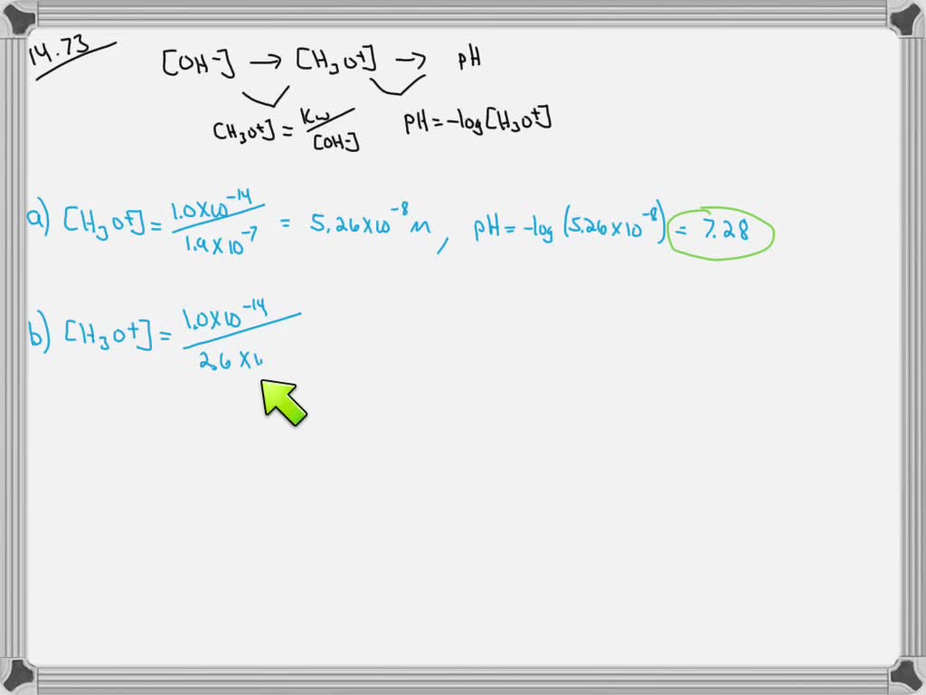 SOLVED Calculate The PH Of Each Solution a OH 1 9 10 7 M b