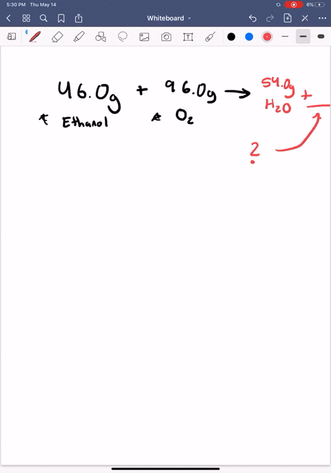 in-a-combustion-reaction-460-mathrmg-of-ethanol-reacts-with-960-mathrmg-of-oxygen-to-produce-water-2