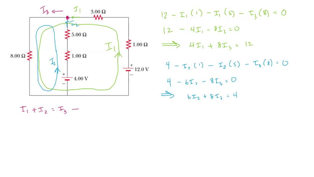 Determine the current in each branch of the circuit shown in figure p