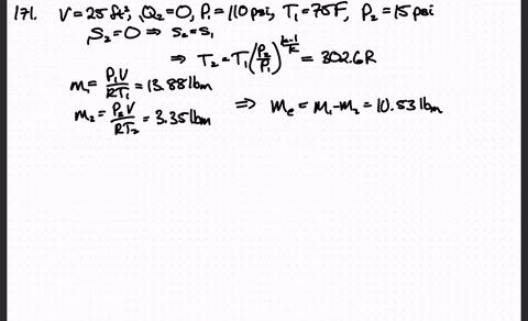 a-25-mathrmft3-insulated-rigid-tank-contains-air-at-110-16-f-in-2-75-f-a-valve-on-the-tank-is-opened