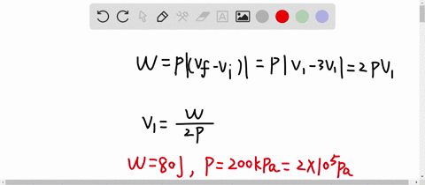 80-mathrmj-of-work-are-done-on-the-gas-in-the-process-shown-in-figure-ex173-what-is-v_1-in-mathrmcm3