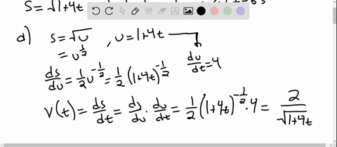 the-position-of-a-particle-moving-along-a-coordinate-line-is-ssqrt14-t-with-s-in-meters-and-t-in-sec