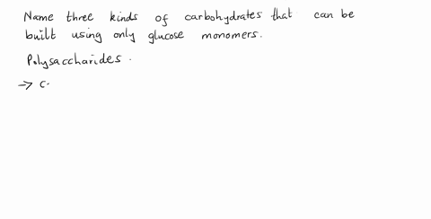 name-three-carbohydrates-that-can-be-built-using-only-glucose-monomers