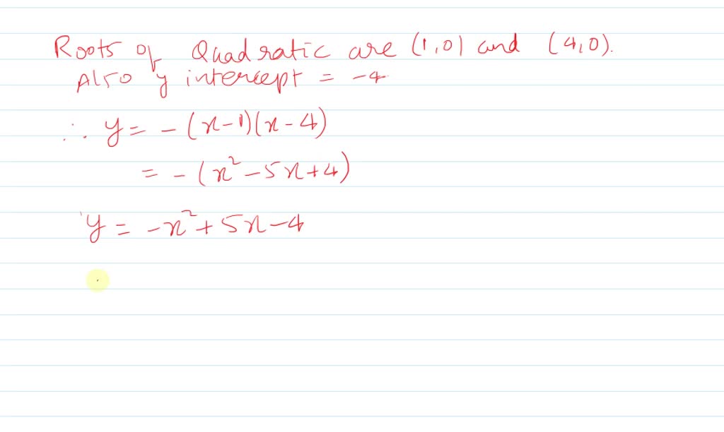 Solved Writing The Parabola In The Figure Below H