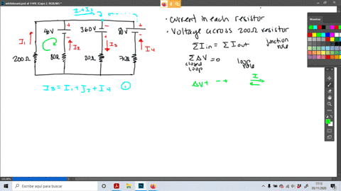 SOLVED:In the circuit of Figure P28.26, determine the current in each ...