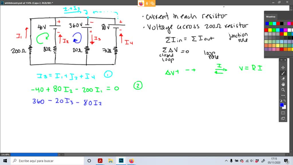 SOLVED:In the circuit of Figure P28.26, determine the current in each ...
