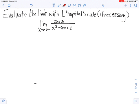 evaluate-the-limit-using-lhopitals-rule-if-necessary-lim-_x-rightarrow-infty-frac5-x3x3-6-x2