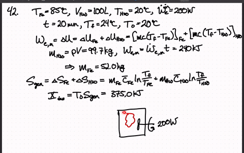 an-iron-block-of-unknown-mass-at-85circ-mathrmc-is-dropped-into-an-insulated-tank-that-contains-100-