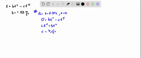 an-objects-position-as-a-function-of-time-is-given-by-xb-t2-c-t4-where-b-has-the-value-182-mathrmm-m