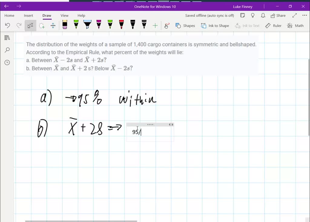 SOLVEDThe distribution of the weights of a sample of 1,400 cargo