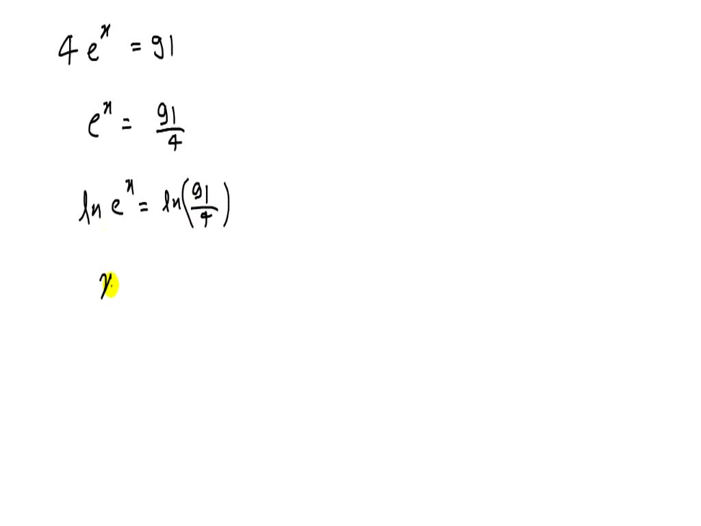 SOLVED:Approximate the point of intersection of the graphs of f and g .  Then solve the equation f(x)=g(x) algebraically to verify your  approximation. 4 e^{x}=91