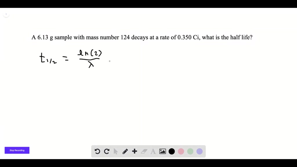 solved-if-a-6-13-g-sample-of-an-isotope-having-a-mass-number-of-124-decays-at-a-rate-of-0-350