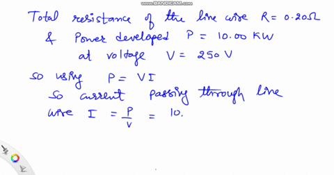 a-line-having-a-total-resistance-of-020-omega-delivers-1000-mathrmkw-at-250-mathrmv-to-a-small-facto