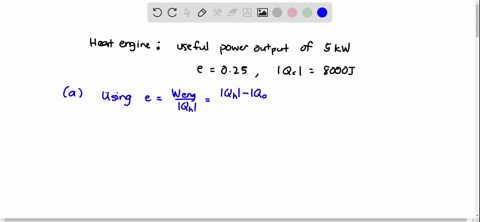 a-particular-heat-engine-has-a-useful-power-output-of-500-kw-and-an-efficiency-of-250-the-engine-exp