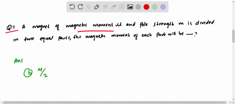 a-magnet-of-magnetic-moment-mu-and-pole-strength-m-is-divided-in-two-equal-parts-the-magnetic-moment