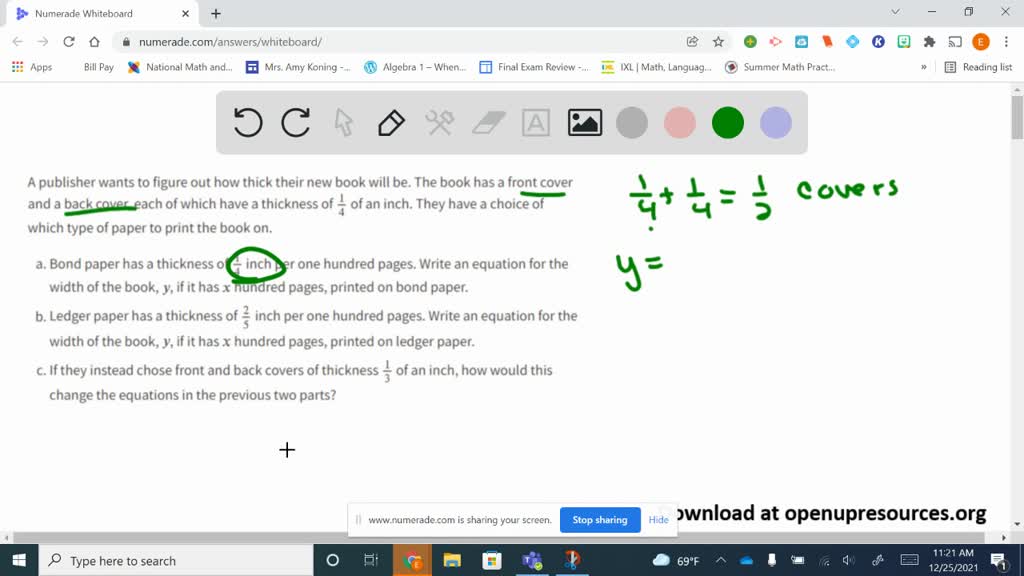 A publisher wants to figure out how thick their new book will be. The