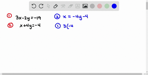use-the-substitution-method-to-find-all-solutions-of-each-system-leftbeginaligned-3-x-2-y-19-x4-y-4-