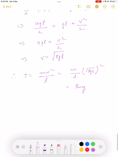 the-bob-of-a-pendulum-at-rest-is-given-a-sharp-hit-to-impart-a-horizontal-velocity-sqrt10-g-l-where-