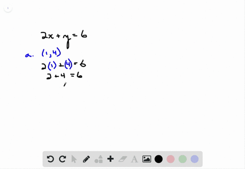 determine-which-ordered-pairs-are-solutions-to-the-given-equation-2-xy6-a-1-4-b-3-0-c-2-3