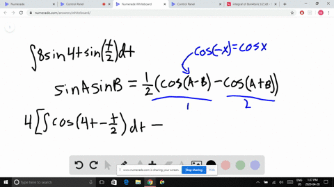 use-the-table-of-integrals-at-the-back-of-the-text-to-evaluate-the-integrals-int-8-sin-4-t-sin-fract