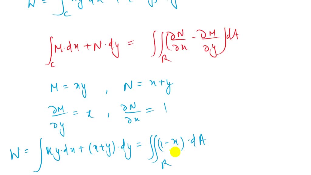 SOLVED:Use Green'$ Theorem to clearly construct the work integral done ...