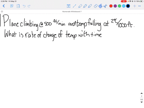 a-plane-is-climbing-at-500-feet-per-minute-and-the-air-temperature-outside-the-plane-is-falling-at-4