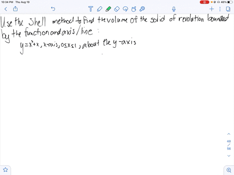 ⏩SOLVED:Use the shell method to find the volume of the solid of… | Numerade