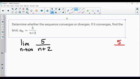 determine-whether-the-sequence-converges-or-diverges-if-it-converges-find-the-limit-a_nfrac5n2