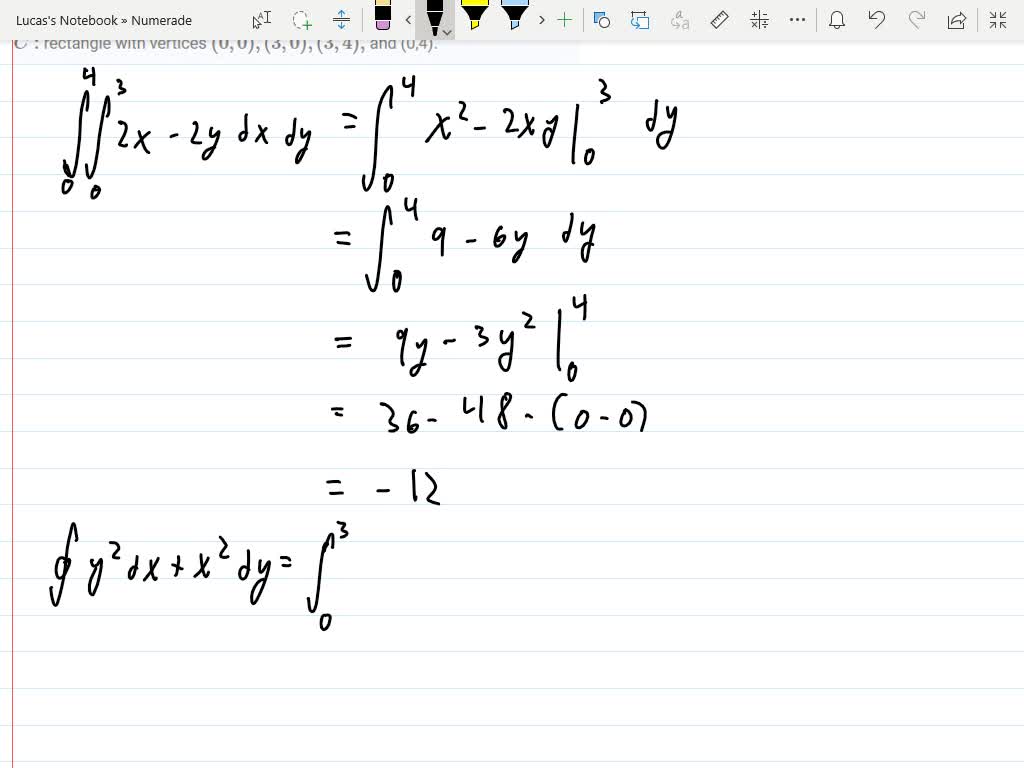 Solved:verify Green's Theorem For The Given Vector Field 𝐅=m(x, Y) 𝐢+n 