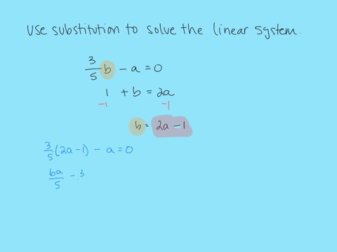 use-substitution-to-solve-the-linear-system-beginaligned-frac35-b-a0-1b2-a-endaligned