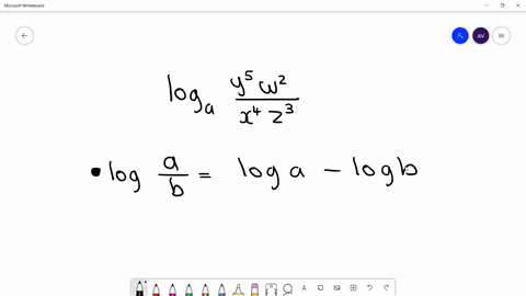 express-in-terms-of-logarithms-of-x-y-z-or-w-log-_a-fracy5-w2x4-z3