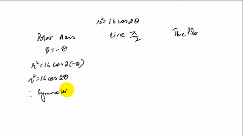 test-for-symmetry-with-respect-to-a-the-polar-axis-b-the-line-thetafracpi2-c-the-pole-r216-cos-2-the