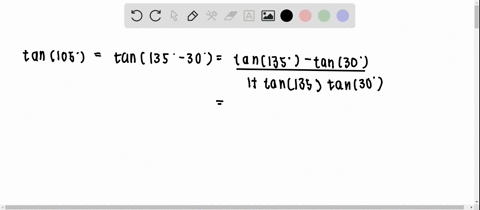 use-identities-to-find-the-exact-value-of-each-expression-do-not-use-a-calculator-tan-105circ
